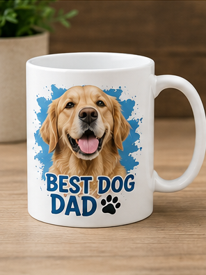 Best Dog Dad custom caricature mug